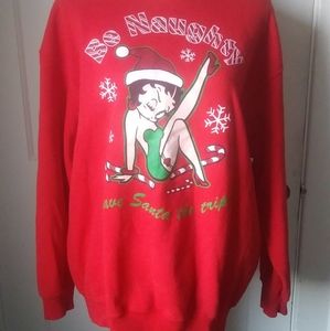 Betty Boop Christmas Holiday Naughty Sweatshirt XL